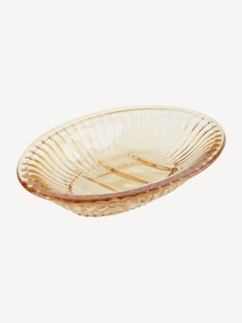 Khay đựng xà phòng | EDSVALLA | thủy tinh | màu vàng | R10xD14xC3cm 
