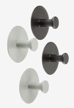 Móc treo quần áo | EKEDALEN | thép | xám/đen | Ø5xS3cm | bộ 2 chiếc