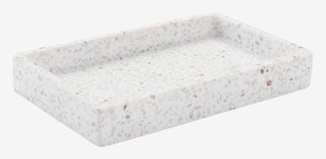 Khay phụ kiện | BILLSTA | nhựa polyresin/đá | họa tiết terazzo | R11xD18xC2cm