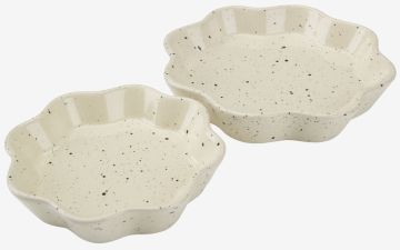 Bộ 2 khay trang sức | STENSTORP | gốm | họa tiết terazzo | Ø11/14xC2.5cm