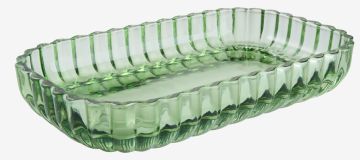 Khay phụ kiện | KATTARP | thủy tinh | xanh lá | R12xD19xC3cm