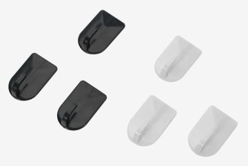 Móc treo phòng tắm | RIALA | nhựa ABS | đen/trắng | R3.5xD2xC6cm | bộ 3 chiếc  