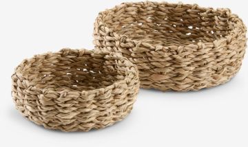 Bộ 2 khay trang sức | KANGOS | sợi cói | màu tự nhiên | Ø9/12xC3cm