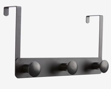Móc treo khăn | STOCKVIK | nhựa ABS/thép | đen | D25xS5xC14cm