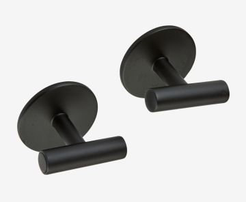 Móc dán tường | HOLMSUND | nhựa ABS | đen | Ø4xC4cm | bộ 2 chiếc