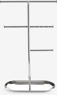 Giá treo trang sức | SJUNTORP | thép | màu chrome | R8xD18xC30cm