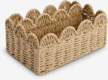 Giỏ đa năng | KORSBERGA | giấy/thép | màu tự nhiên | R15xD25xC11cm