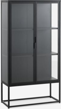 Tủ ly | VIRUM | kim loại/kính cường lực | đen | R80xS35xC150cm