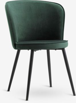 Ghế bàn ăn | RISSKOV | kim loại/ vải polyester | xanh lá đậm | R58xS60xC82cm