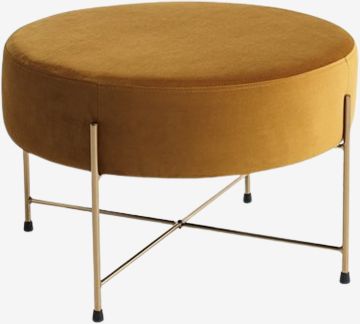 Ghế đôn | PADBORG | kim loại/polyester | vàng | Ø62xC40cm