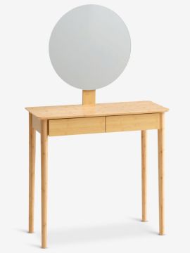 Bàn trang điểm kèm gương | SAKSILD | tre/MDF/gương | màu tự nhiên | R80xS35xC137cm