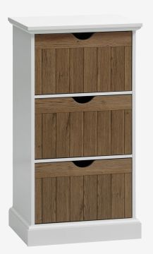Tủ giày | OLDEKROG | gỗ công nghiệp | trắng/màu sồi | R55xS25xC132cm