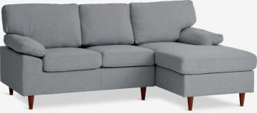 Sofa góc phải | GEDVED | vải polyester/chân gỗ cao su | xám nhạt | R211xS84/141xC85cm
