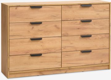Tủ ngăn kéo 8 ngăn | JENSLEV | gỗ công nghiệp | màu sồi | R139xS36xC89cm