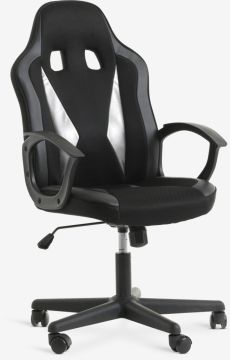 Ghế gaming | HARLEV | kim loại/da PU | đen/xám | R57xS63xC97/107cm