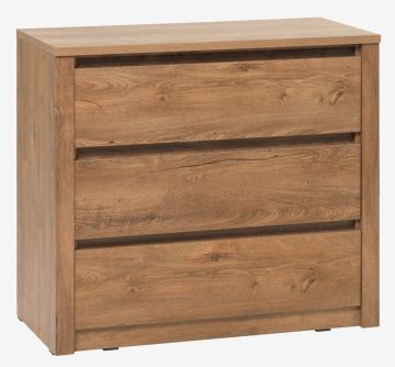 Tủ ngăn kéo 3 ngăn | VEDDE | gỗ công nghiệp | màu sồi đậm | R91xS43xC79cm
