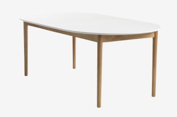 Bàn ăn mở rộng | MARSTRAND | gỗ công nghiệp | màu tự nhiên/trắng | Ø110/110xD200xC75cm