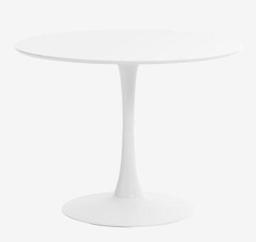 Bàn ăn | RINGSTED | gỗ công nghiệp/bê tông/sắt | trắng | Ø100xC75cm