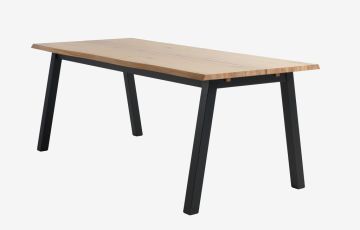 Bàn ăn | SKOVLUNDE | gỗ công nghiệp/veneer sồi | màu sồi/đen | R90xD200xC76cm
