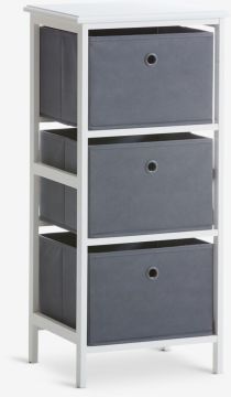 Tủ ngăn kéo 3 ngăn | ODBY | gỗ công nghiệp | trắng/ xám | R37xS30xC80cm