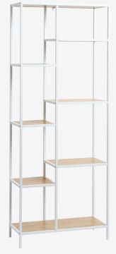 Kệ sách 7 tầng | TRAPPEDAL | kim loại/gỗ công nghiệp | trắng/sồi | R70xS30xC178cm