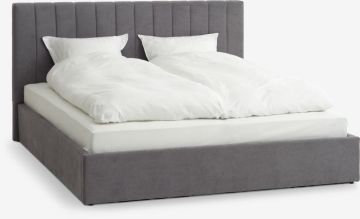 Giường | AGERFELD | gỗ công nghiệp/vải polyester | xám đậm | R180xD200cm