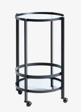 Kệ đa năng | SORTEBRO | kim loại /kính | đen | Ø46xC70cm