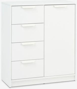 Tủ ngăn kéo 4 ngăn | JENSLEV | gỗ công nghiệp | trắng | R79xS36xC89cm