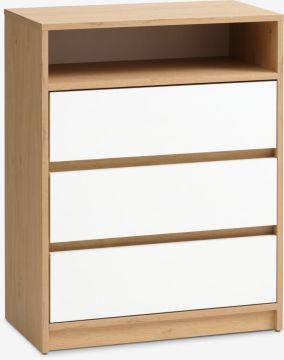 Tủ ngăn kéo 3 ngăn | BILLUND | gỗ công nghiệp | trắng/sồi | R71xS39xC90cm