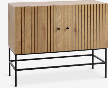 Tủ phòng ăn | HEMDRUP | gỗ công nghiệp/kim loại | màu sồi/đen | R100xS41xC80cm 