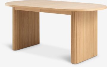 Bàn ăn mở rộng | LYNGVIG | gỗ công nghiệp | màu sồi | R95xD180/260xC75cm