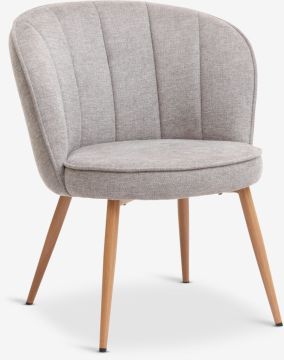 Ghế bành | HOLMDRUP | kim loại/vải polyester | xám/sồi | R66xS68xC81cm