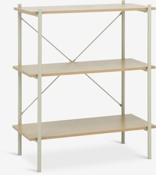 Kệ sách 3 tầng | VANDBORG | gỗ công nghiệp/kim loại | be/màu sồi | R80xS40xC92cm