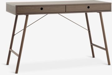 Bàn làm việc | LINDVED | gỗ công nghiệp/kim loại | màu sồi đậm | R48xD120xC76cm