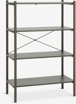 Kệ sách 4 tầng | LINDVED | kim loại/gỗ công nghiệp | màu sồi đậm | R80xS41xC118cm