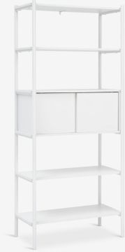 Kệ sách 6 tầng | LINDVED | kim loại/gỗ công nghiệp | trắng | R80xS41xC183cm