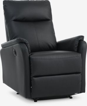 Ghế thư giãn chỉnh điện | ABILDSKOV | thép/da PU | đen | R71xS90/154xC83/103cm