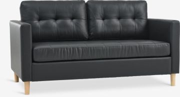 Sofa 2 chỗ | FALSLEV | da PU | đen | R150xS84xC78cm