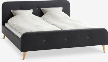 Giường | KONGSBERG | gỗ công nghiệp/vải polyester | xám | R180xD200cm