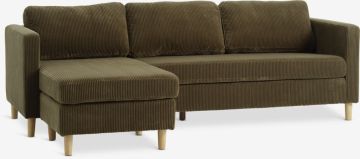 Sofa đổi góc | FALSLEV | vải polyester | xanh olive | R216xS83/149xC78cm