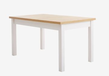 Bàn ăn mở rộng | MARKSKEL | gỗ công nghiệp | trắng/sồi | R90xD150/193xC75cm