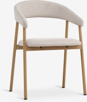 Ghế bàn ăn | EJSING | kim loại/vải polyester | be/màu sồi | R55xS55xC79cm