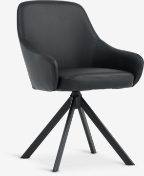 Ghế xoay | ROSTRUP | chân kim loại/da PU | đen | R57xS57xC86cm