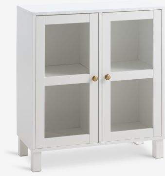 Kệ trưng bày cửa kính | SKALS | gỗ công nghiệp/kính | trắng | R71xS35xC71/81cm