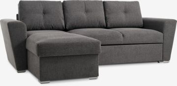 Sofa giường đổi góc | VEJLBY | vải polyester | xám | R244xS87/157xC86cm