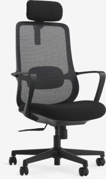 Ghế làm việc | KARLSLUNDE | polyester mesh | đen | R58xD62xC101/110cm