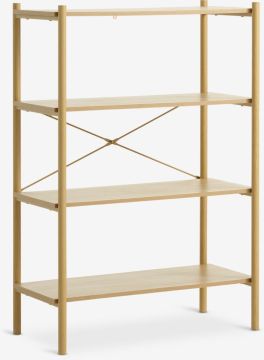 Kệ trưng bày 4 ngăn | LINDVED | kim loại/gỗ công nghiệp | màu sồi | R80xS41xC118cm