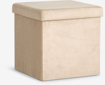 Ghế đôn có hộc | AUNING | vải polyester | vàng cát đậm | R38xS38xC38cm