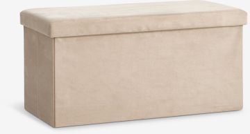 Ghế đôn có hộc | AUNING | gỗ công nghiệp/vải polyester | vàng cát đậm | R76xS38xC38cm