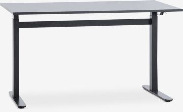 Bàn làm việc nâng hạ | LUNDTOFT | gỗ công nghiệp/thép | đen | R70xD130xC71/114cm
